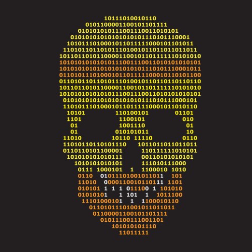 abstract binary skull vector image vector image