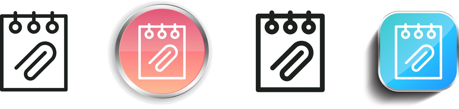 Clip icon thin linear regular and button style vector image