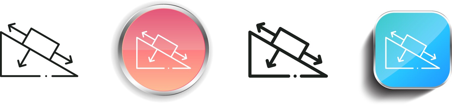 Hypotenuse icon thin linear regular and button vector image