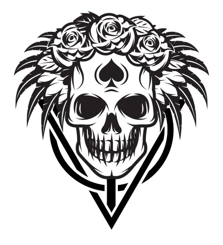 Bride Skull with Roses Vector Image