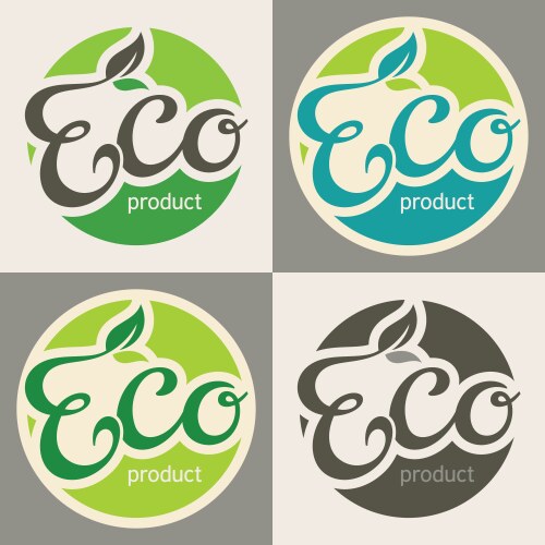 Floral labels natural product emblem Royalty Free Vector