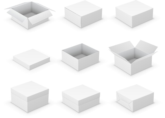 Boxes Clean Vector White Boxes Collection – Royalty-Free Vector | VectorStock