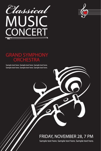 Classical concert poster vector image