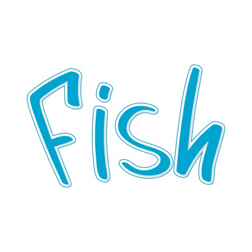 lettering word fish vector image