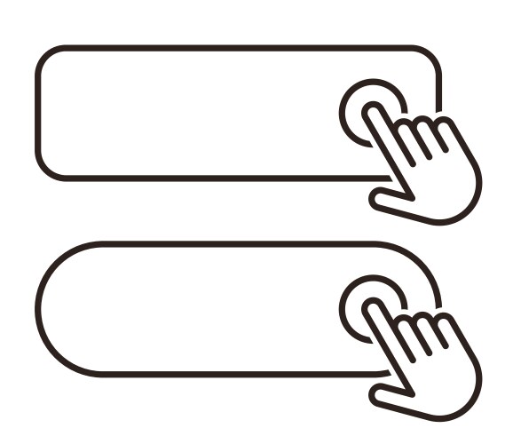 Click blank button with hand pointer vektorbild
