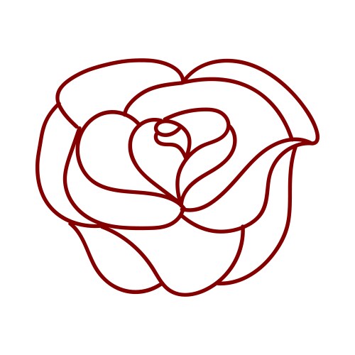 Rose simple outline graphic line Vector Image