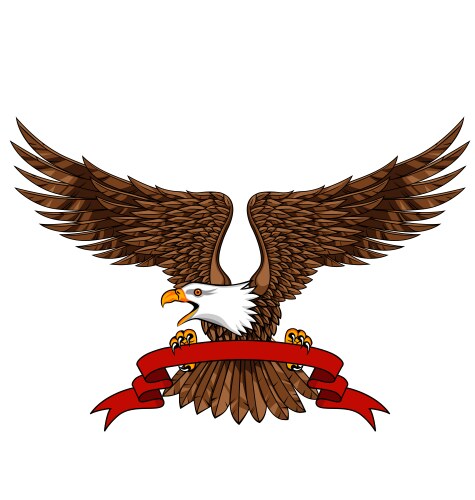 Bald eagle and red emblem Royalty Free Vector Image