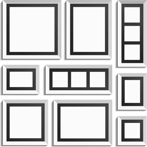 Wooden frames isolated on white Royalty Free Vector Image