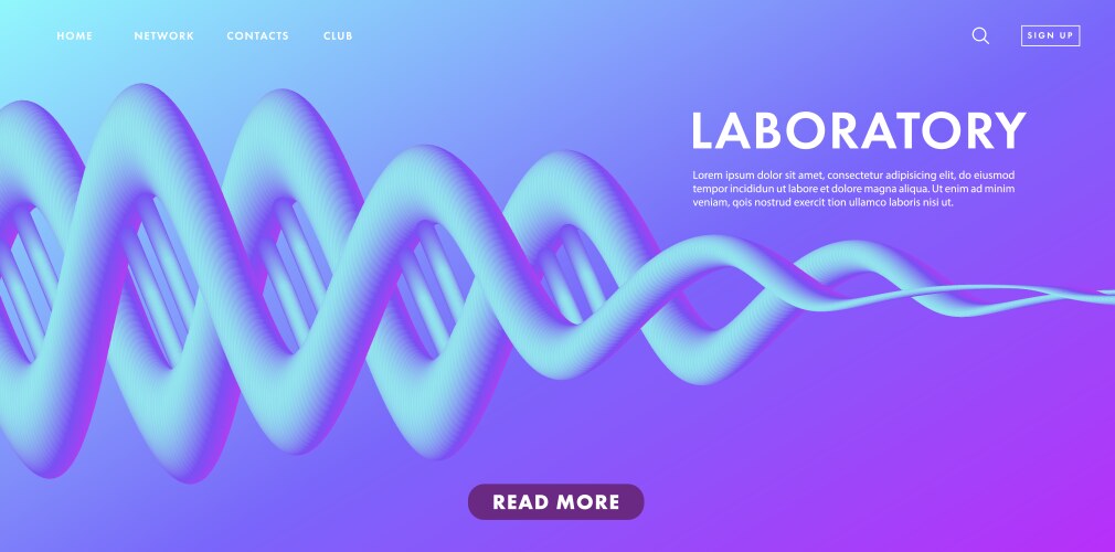 Landing page banner for scientific lab or medical vector image