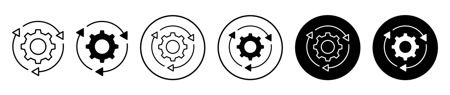Implementation icon set on white background vector image