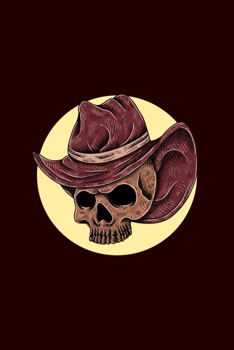 Skull with hat Vector Image