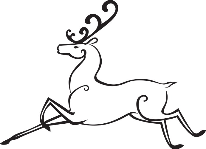 Hand drawn deer isolated on white background Vector Image