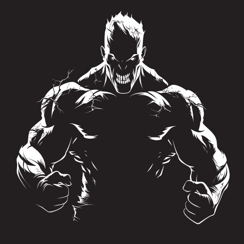 Undead muscle icon logo risen workout ghoul Vector Image