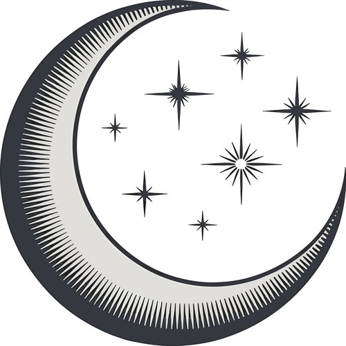Crescent Moon with Stars Vector Image