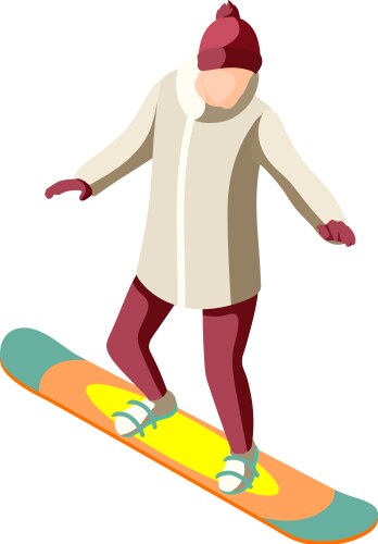 Isometric snowboard boots Royalty Free Vector Image