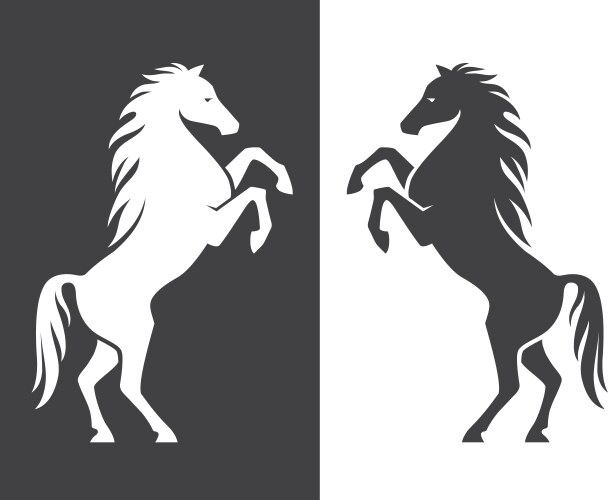 Rearing Horse Silhouette Vector Image