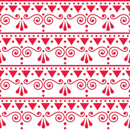 Scandinavian seamless folk art hand drawn pattern Vector Image
