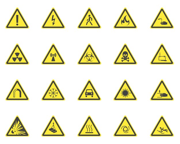 Hazard Safety Warning Signs Royalty Free Vector Image
