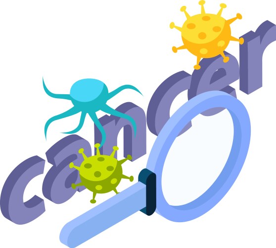 cancer bacteria text composition vector image