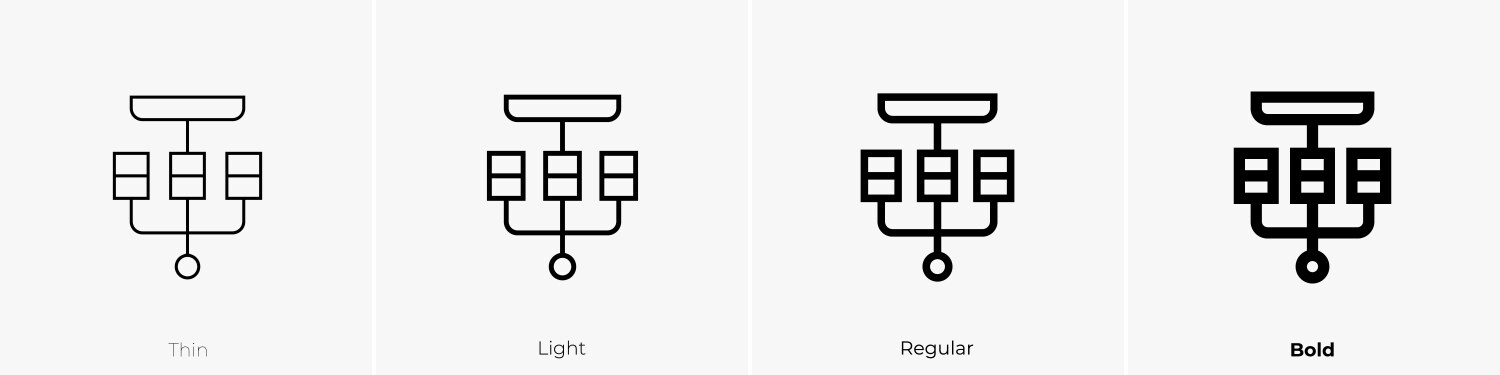 Diwali lamp icon thin light regular and bold Vector Image