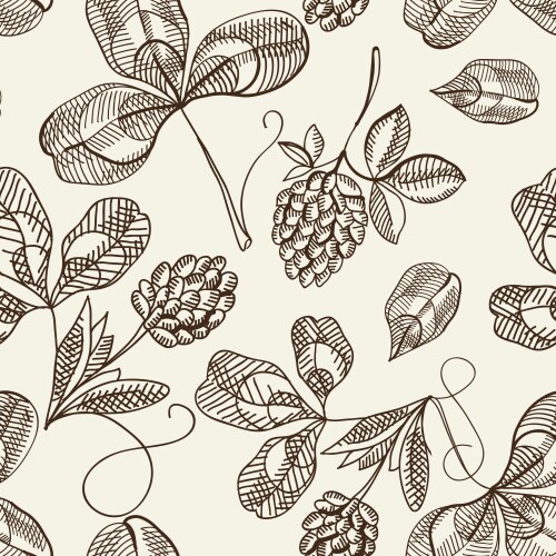 Hop Pattern Vector Malt and cone hop seamless pattern Royalty Free Vector Image