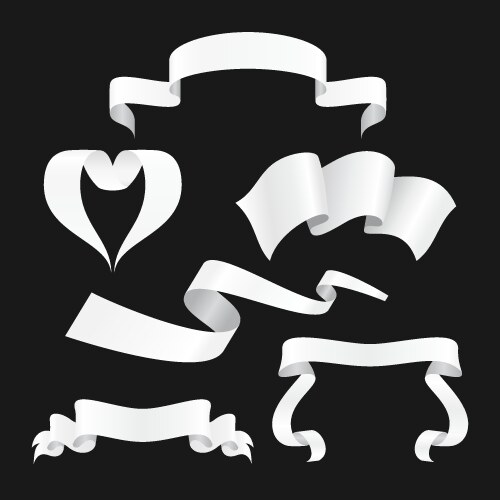 Ribbon banner shapes label collection Royalty Free Vector