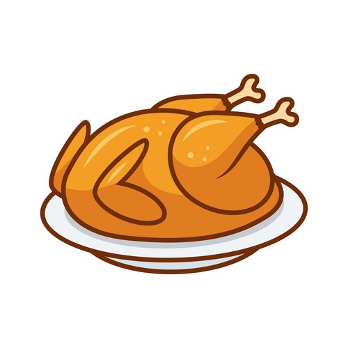 Roasted Turkey on Platter Vector Image