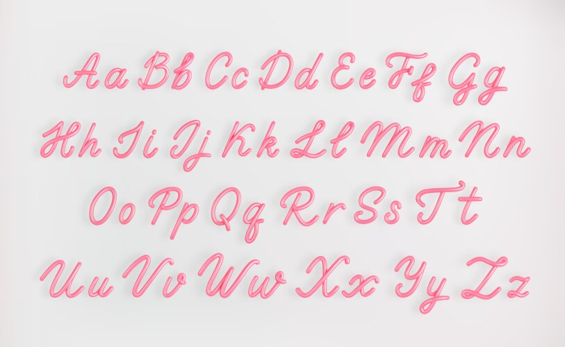 Pink Letters Cursive Vector Images (over 610)
