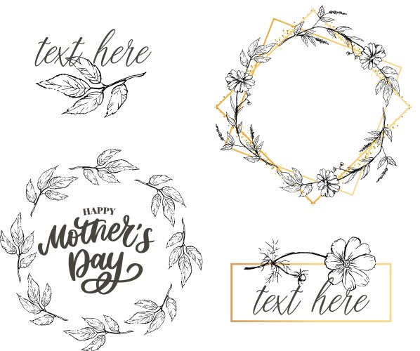 happy mothers day greeting card hand lettering vector image