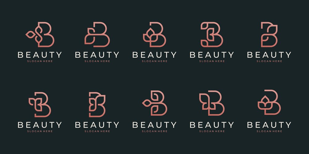 Pretty B Icon B beauty logo Vector Images & Graphics for Commercial Use | VectorStock