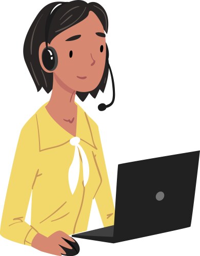 girl call center operator customer support vector image