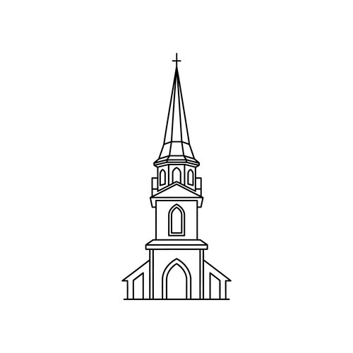 Minimalist Church Steeple Vector Image