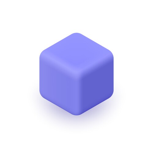 3d cube icon cartoon minimal style vector image