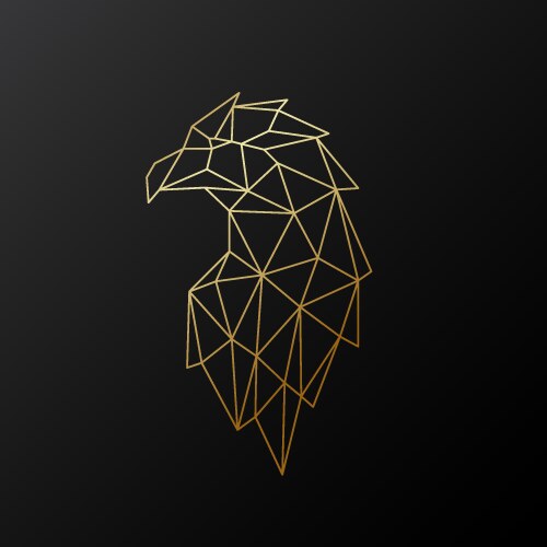 golden polygonal eagle isolated vector image vector image