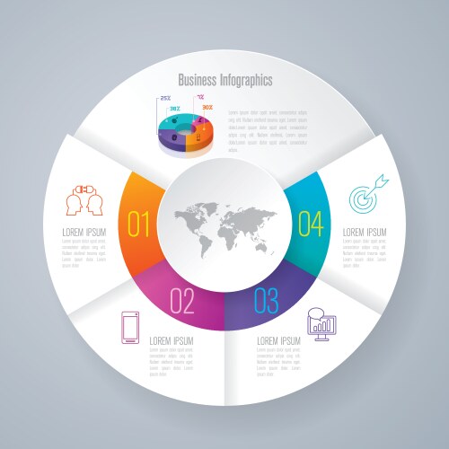 Circle chart infographic template Royalty Free Vector Image
