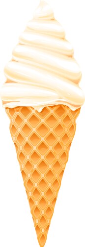 Delicious Ice Cream in Waffle Cone Vector Image