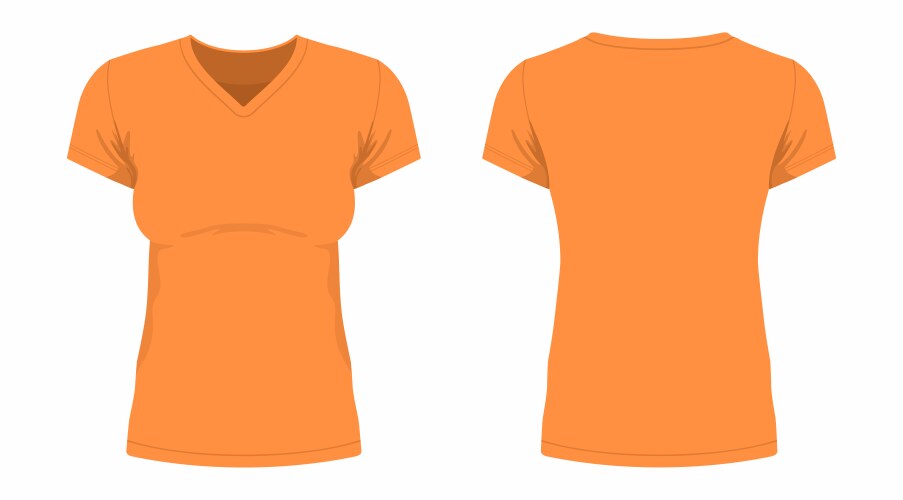 womens orange t shirt vector