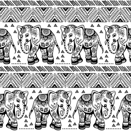 Elephant Seamless Pattern Royalty Free Vector Image