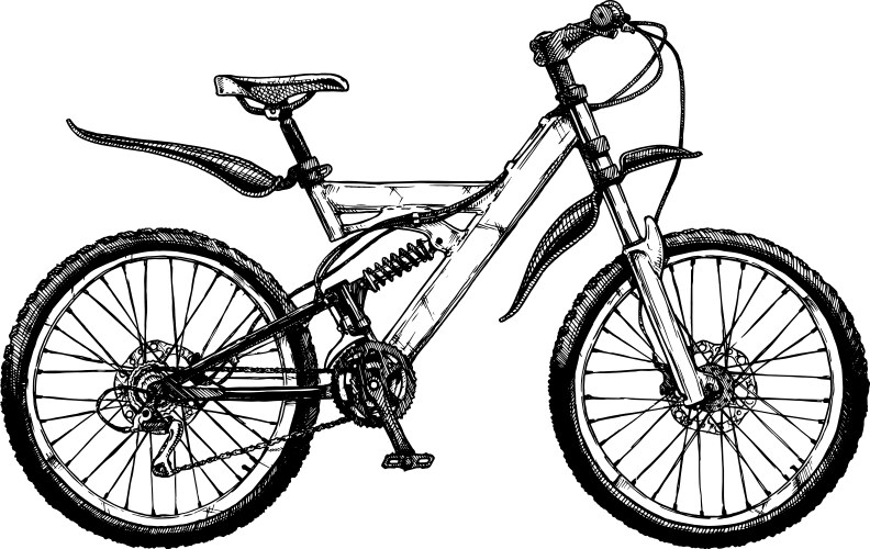 Downhill mountain bike Royalty Free Vector Image