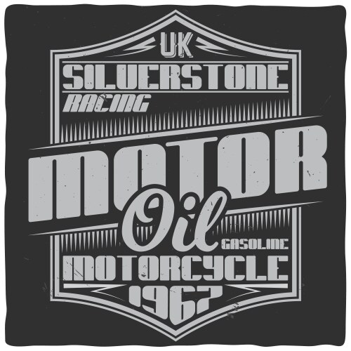 Vintage motor label with lettering composition Vector Image