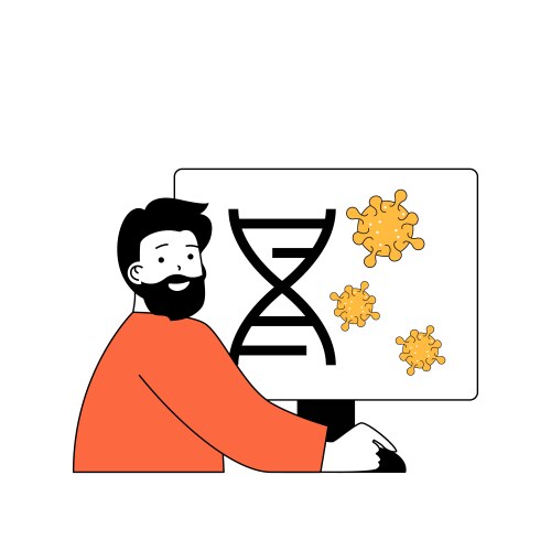 coronavirus concept with cartoon people in flat vector image