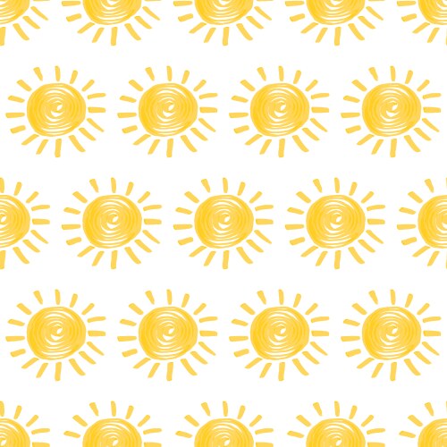 Yellow marker sun seamless pattern vector image