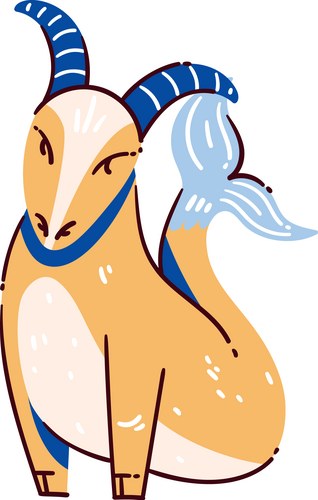 Capricorn Zodiac Goat Doodle Vector Image