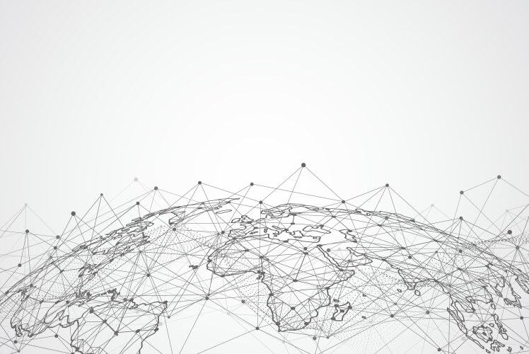 Global network connection world map point Vector Image