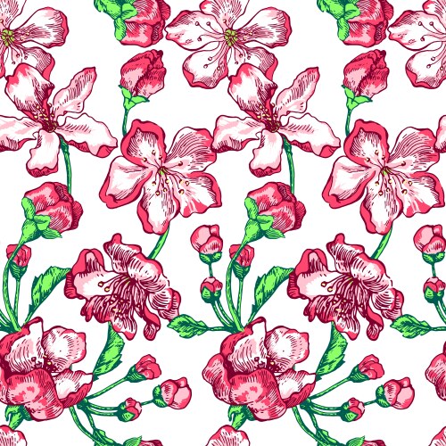 Apple tree sketch pattern 1 Vector Image