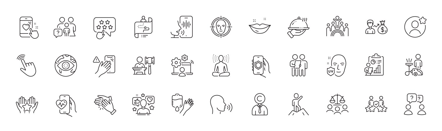 Face detect clapping hands and journey path line vector image