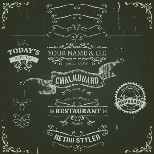 Chalkboard Banners & Ribbons Vector Image