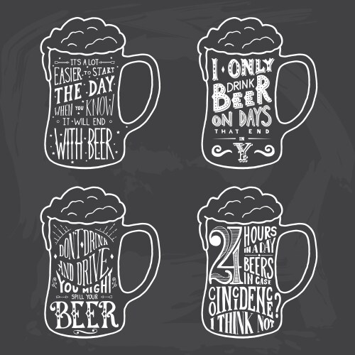 Vintage calligraphic grunge beer design Vector Image