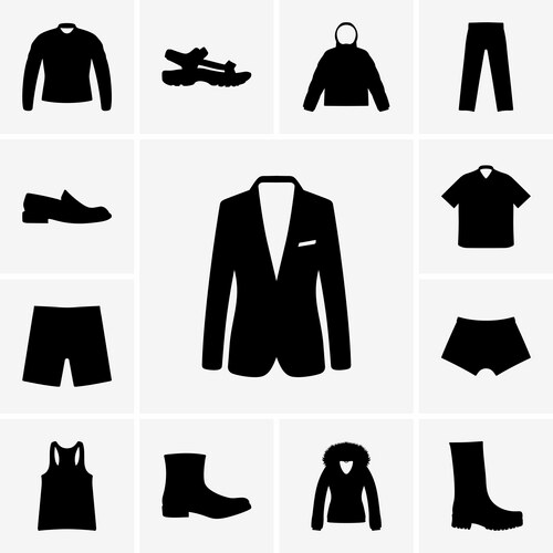 Clothing Silhouettes Vector Image