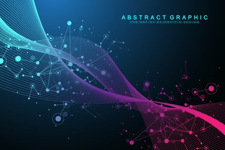 digits abstract background with connected line vector image